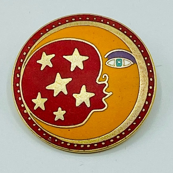 Laurel Burch Jewelry - Laurel Burch “Sister Wind Brother Moon” Brooch Vintage